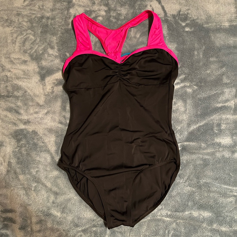 Black Leotard with Pink Accent